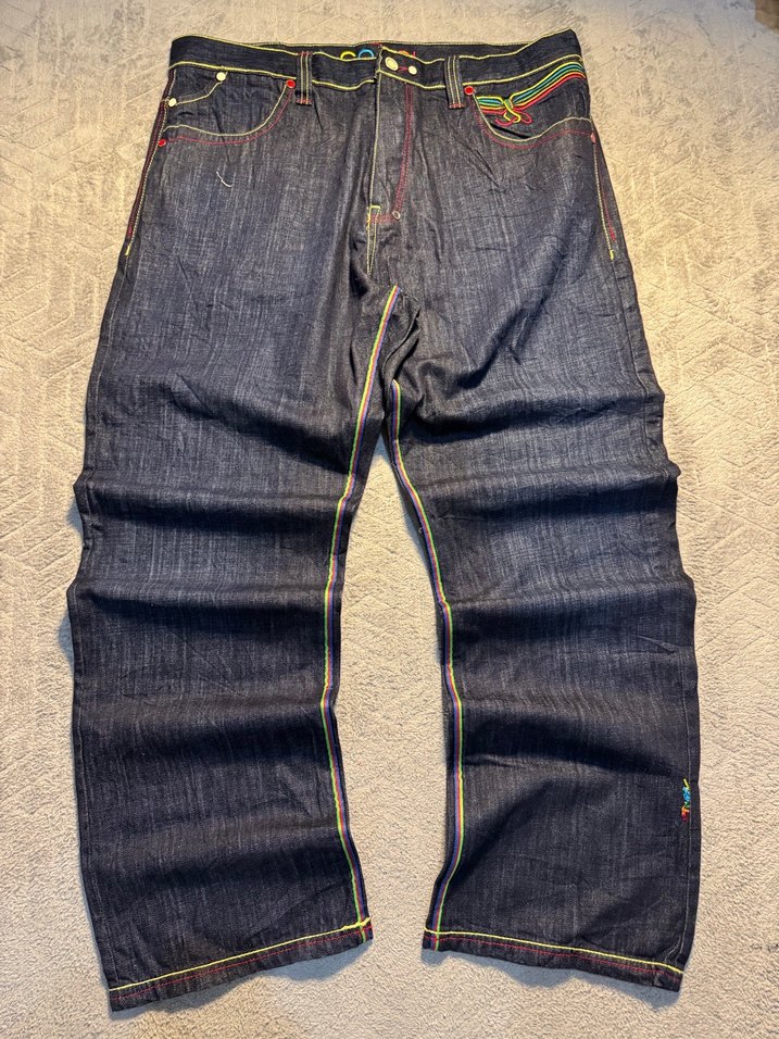 Nakışlı Kemerli Erkek Kot Pantolon - Görsel 3