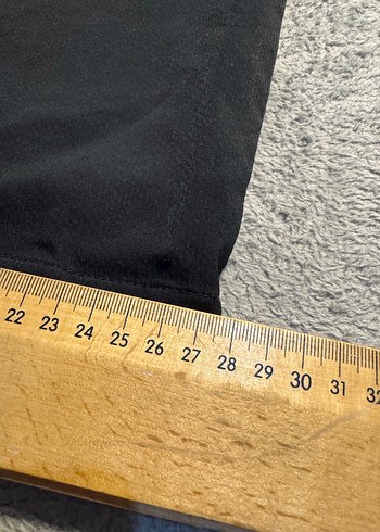 Siyah Keten Rahat Kesim Kadın Pantolon - Görsel 6