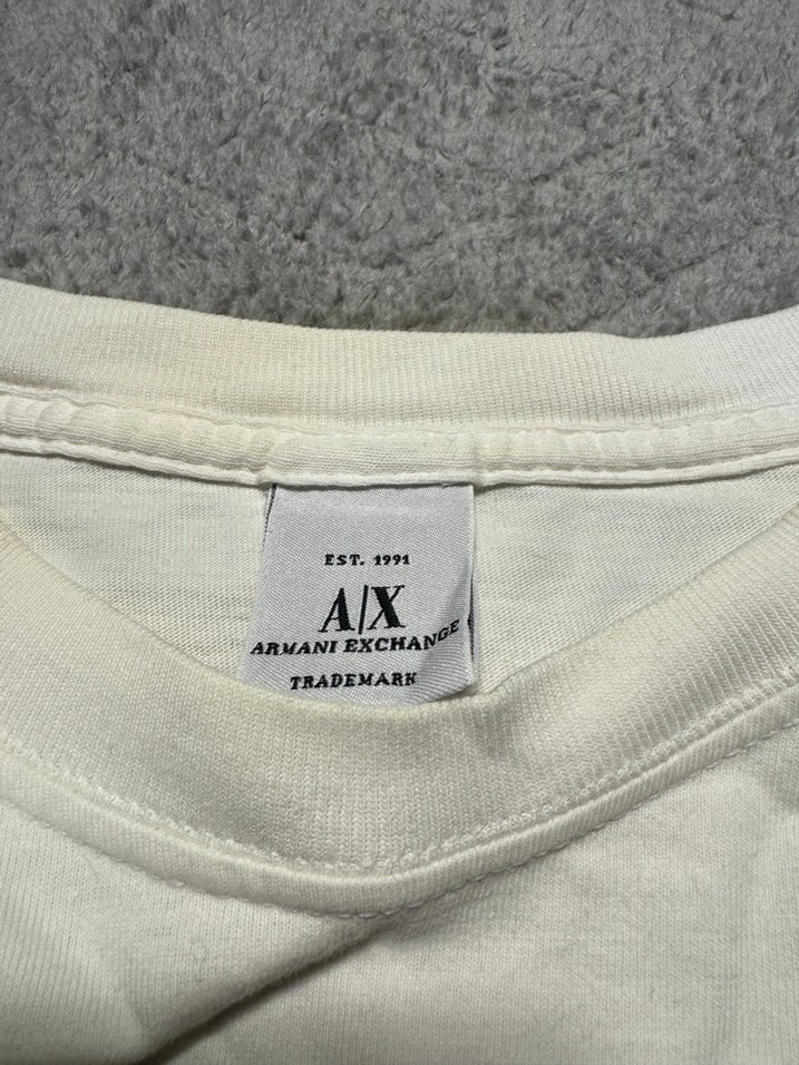 Armani Exchange Beyaz Baskılı Oversize Tişört - Görsel 3