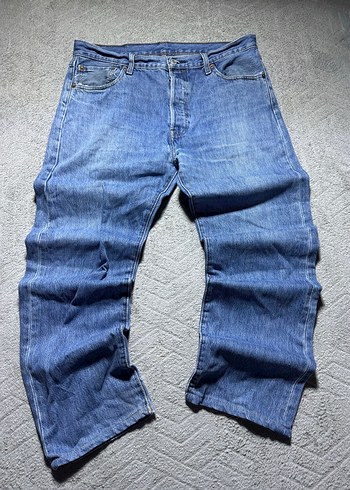Erkek Mavi Denim Bol Kesim Günlük Pantolon - Görsel 5
