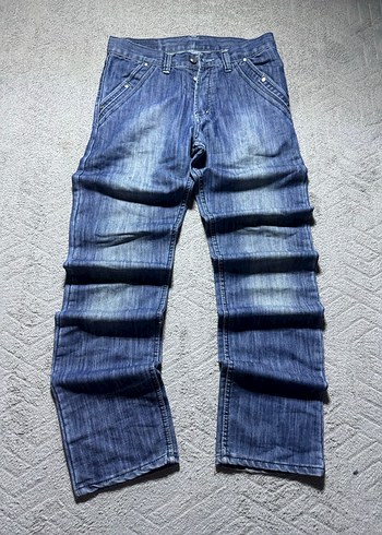 Lacivert Bol Kesim Erkek Denim Pantolon - Görsel 3