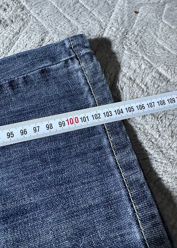 Kadın Lacivert Bol Kesim Midi Kot Pantolon - Görsel 5