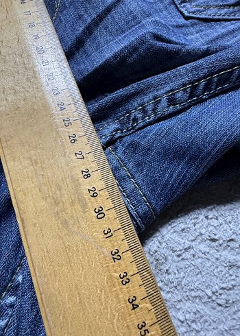 Kadın Lacivert Bol Kesim Midi Kot Pantolon - Görsel 8