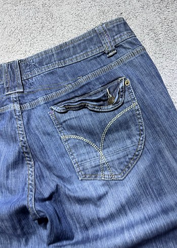 Kadın Lacivert Bol Kesim Midi Kot Pantolon - Görsel 2