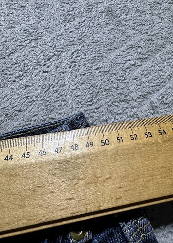 Kadın Lacivert Bol Kesim Midi Kot Pantolon - Görsel 7