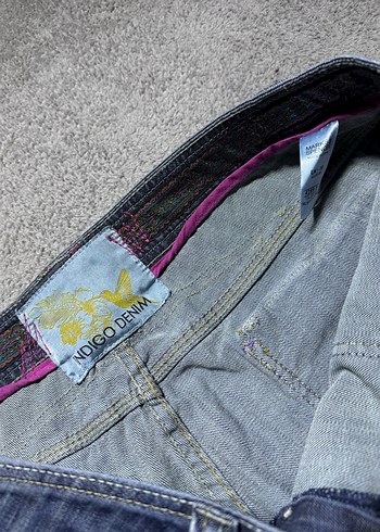 Kadın Lacivert Bol Kesim Midi Kot Pantolon - Görsel 4