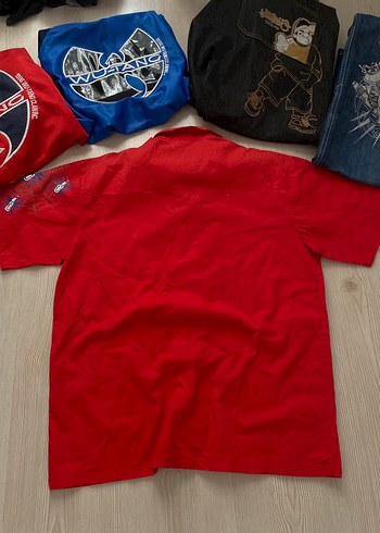 m Beden kırmızı Renk Pislick rap Ecko affliction y2k Time is money