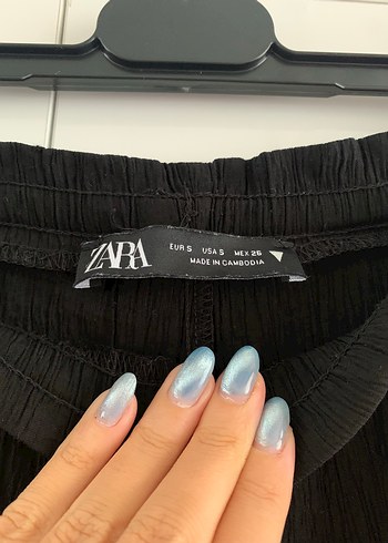 Zara Siyah Pilili Kadın Pantolon