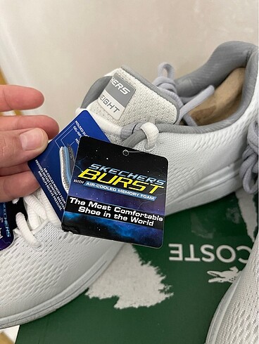 45 Beden beyaz Renk SKECHERS BURST ERKEK SPOR AYAKKABI