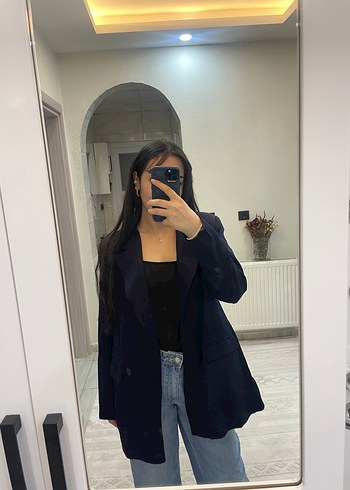Trendyol & Milla Koyu lacivert Denim Kadın Blazer Ceket