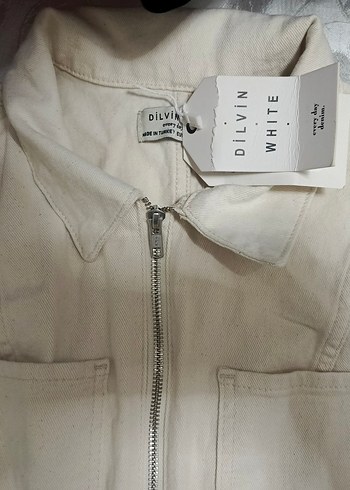 Kısa Kollu Ekru Denim Tulum - Görsel 8