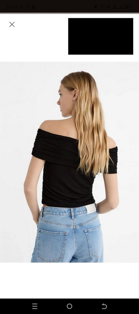 Siyah Madonna yaka bluz - Görsel 3