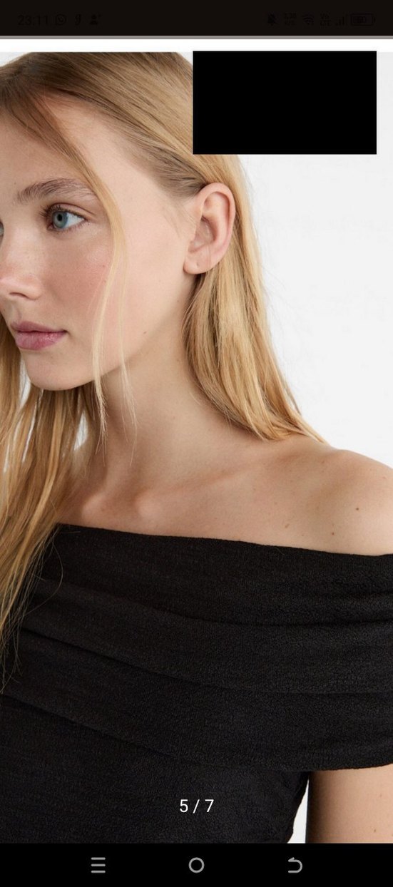 Siyah Madonna yaka bluz - Görsel 2