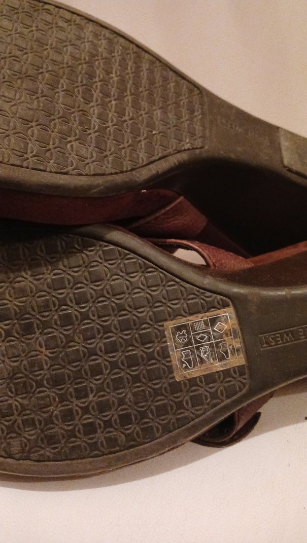 Kahverengi Deri Dolgu Topuklu Kadın Sandalet - Görsel 3