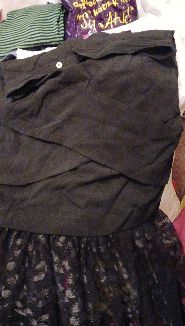 Siyah Drapeli uzun abiye Etek - Görsel 4