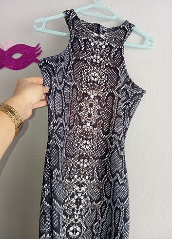 36 Beden gri Renk ZEBRA ELBİSE