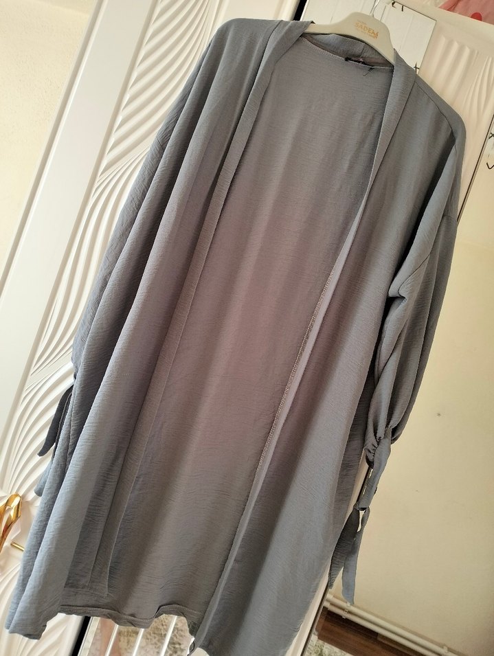 Gri Uzun  Kadın Kimono - Görsel 2