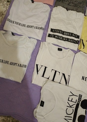 Baskılı Kadın Kısa Kollu Tişörtler - Görsel 4