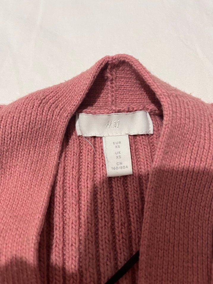 Düğmeli Pembe Triko Kadın Hırka - Görsel 3