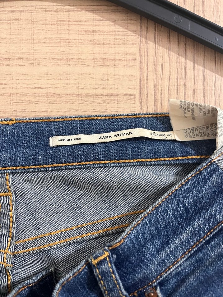 Kadın Mavi Denim Salaş Midi Kot Pantolon - Görsel 2