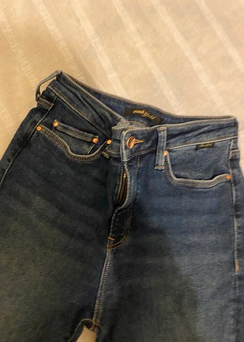 Kadın Koyu Mavi Dar Kesim Kot Pantolon - Görsel 2