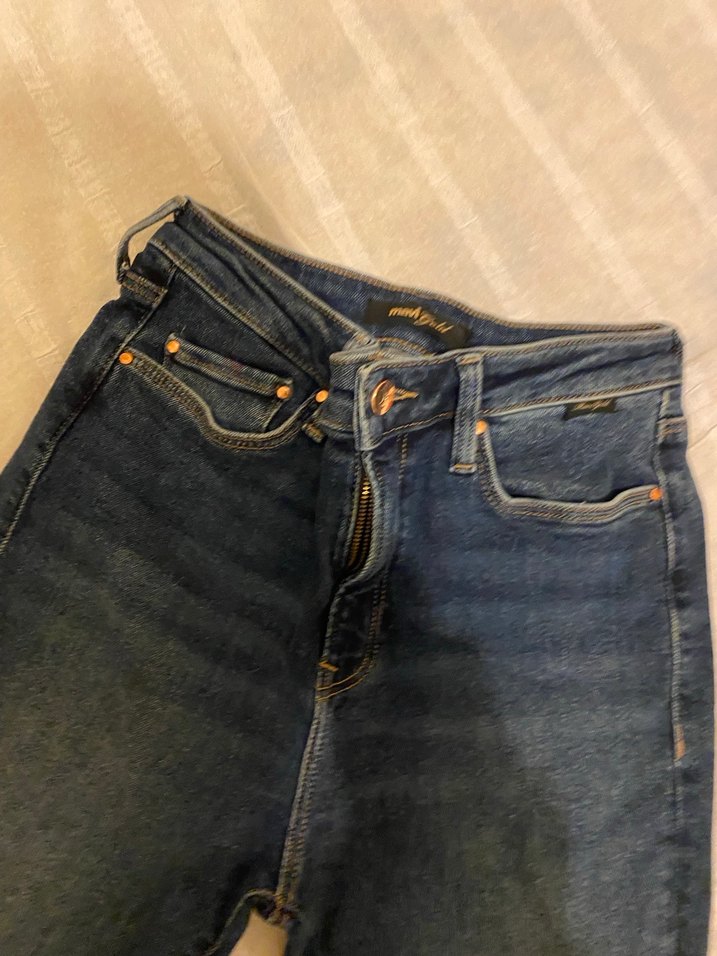 Kadın Koyu Mavi Dar Kesim Kot Pantolon - Görsel 2