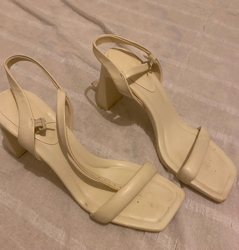 Beyaz MTopuklu Kadın Sandalet - Görsel 3