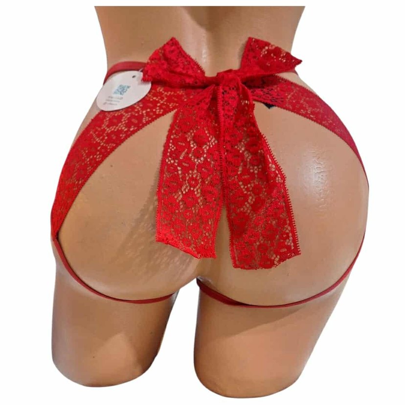 Kırmızı Mini Dantel Bohem Kadın İç Çamaşırı - Görsel 2