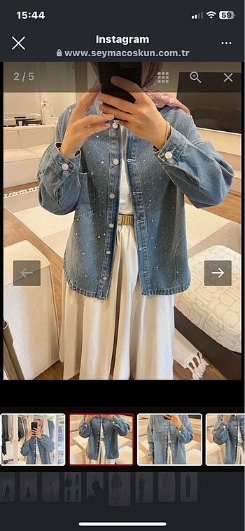 şeyma coşkun taşlı kot çeket