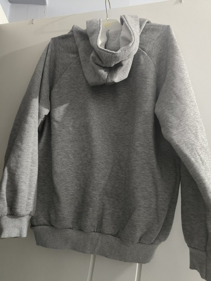 Gri Kadın Sweatshirt, Uzun Kollu, Rahat Kesim - Görsel 2