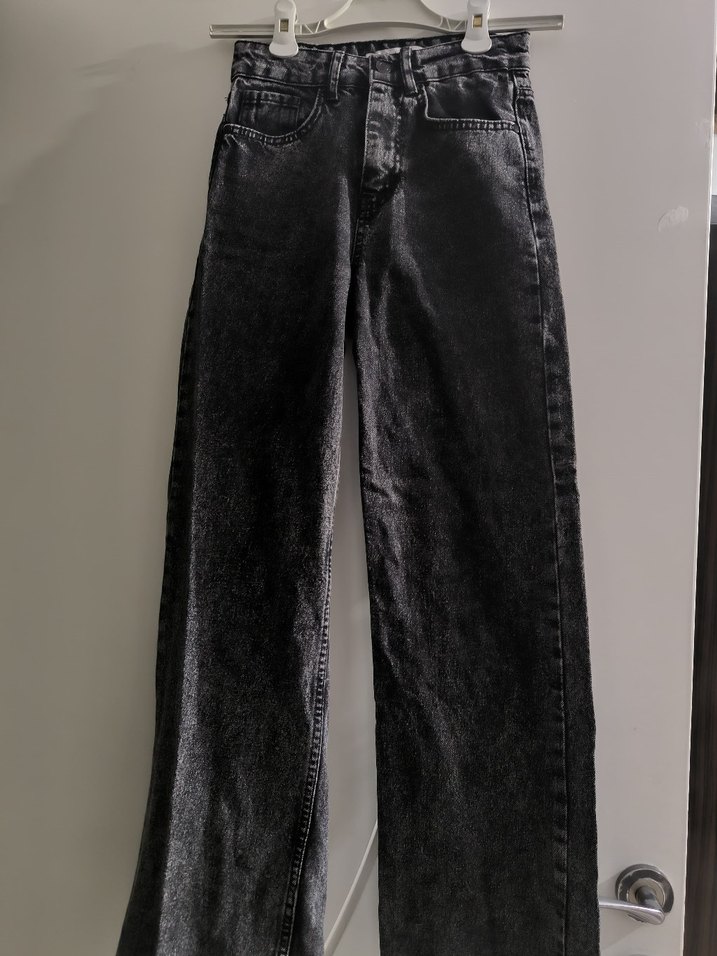 Kadın Siyah Midi Boy Denim Jean - Görsel 2