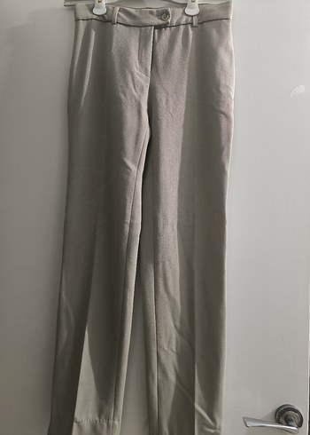 Bej Midi Kadın Kumaş Pantolon - Görsel 2