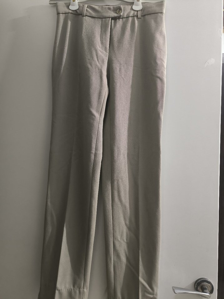 Bej Midi Kadın Kumaş Pantolon - Görsel 2