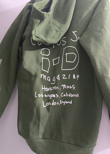 Kadın Yeşil Kapüşonlu Sweatshirt - Görsel 2