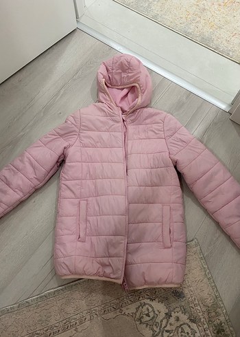 Kız Çocuk Pudra Pembe Kapüşonlu Mont LC WAİKİKİ