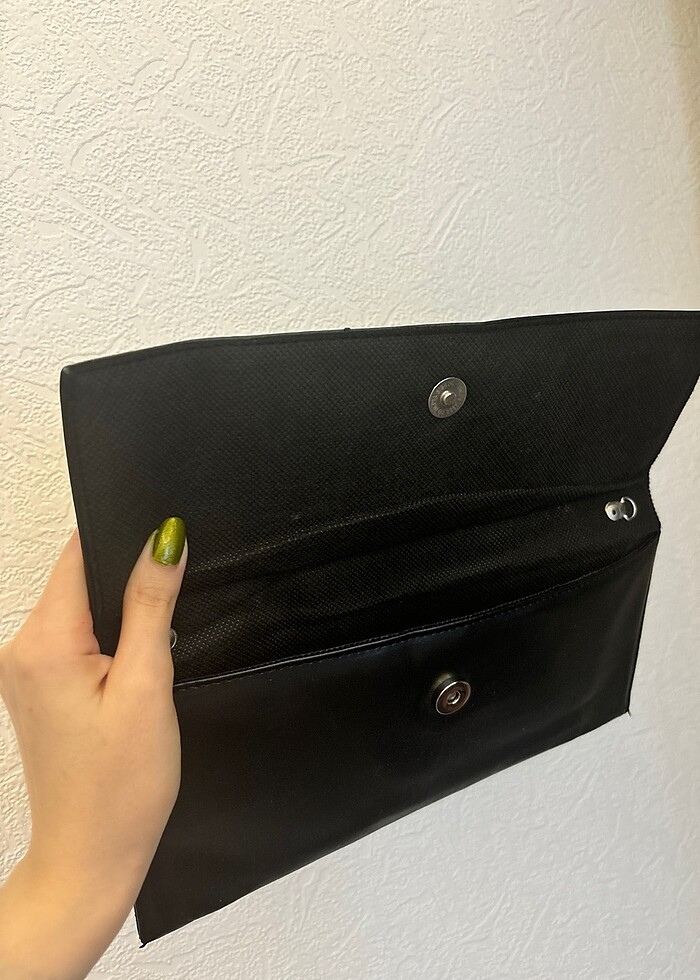 Siyah deri portföy çanta - Görsel 2