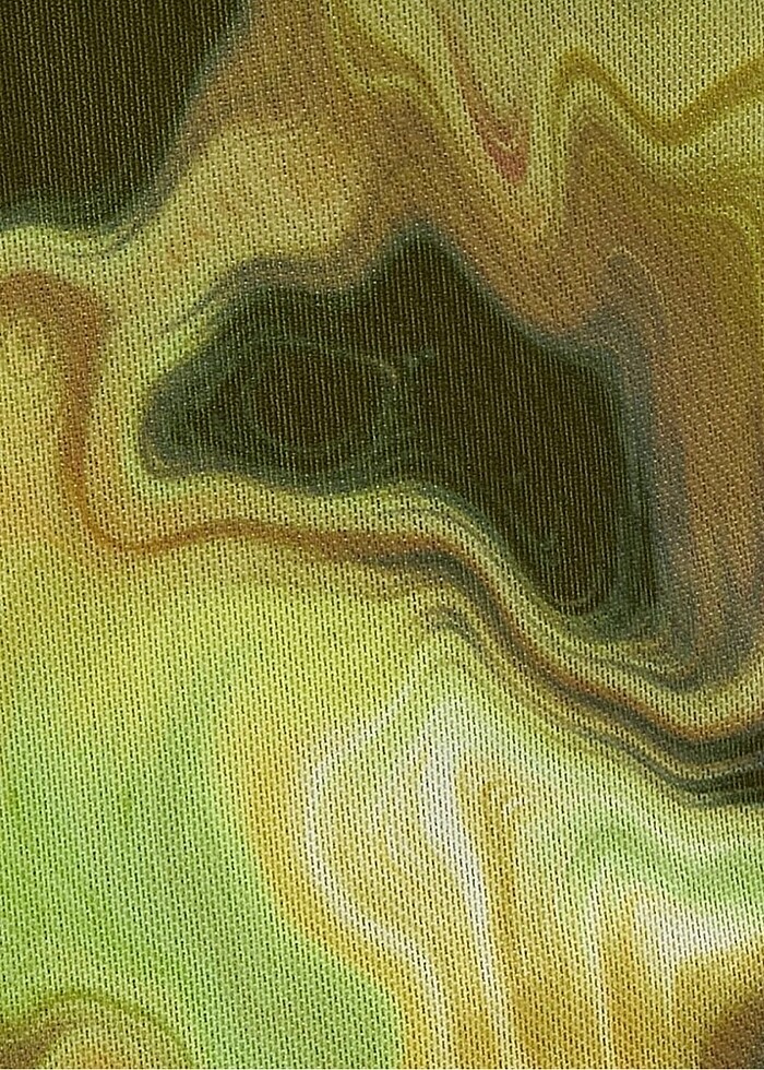 Yeşil batik desen büzgülü elbise - Görsel 2