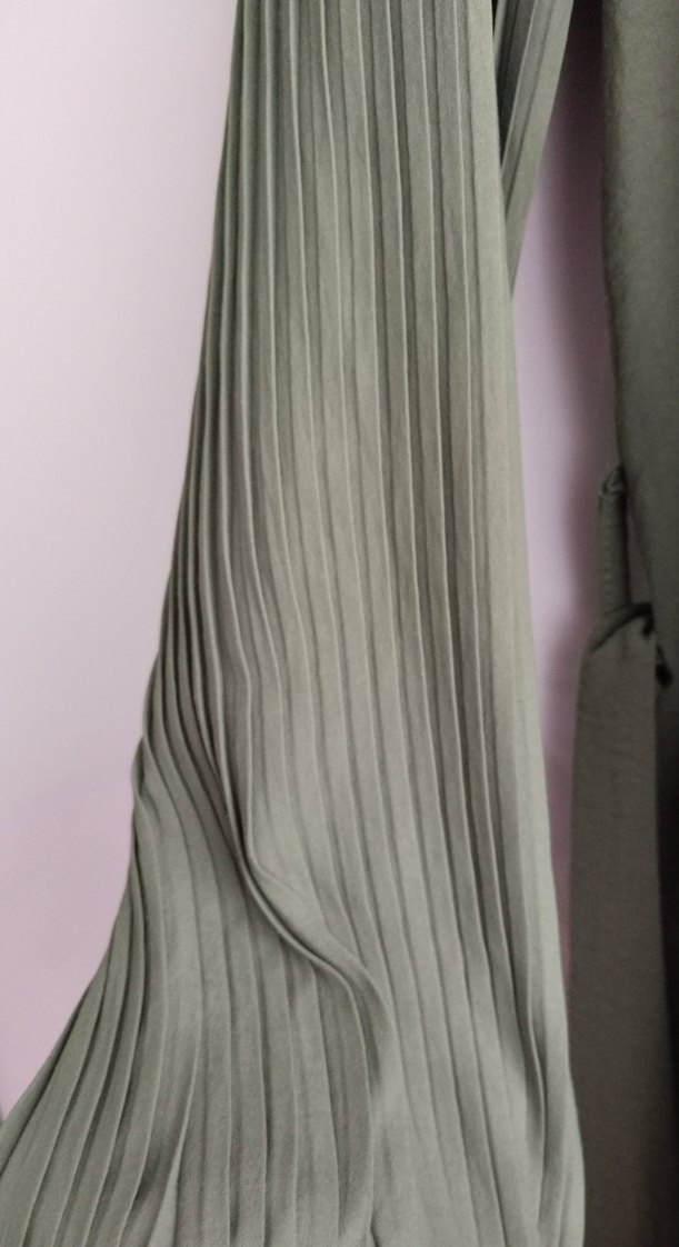 Uzun Kollu Piliseli Kadın Tunik çağla yeşili yepyeni - Görsel 3