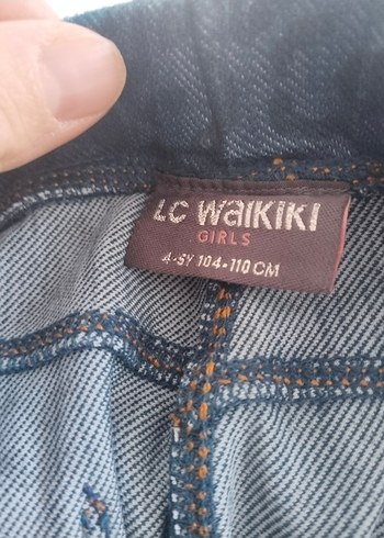 Leopar Desenli Mavi Kız Kot Pantolon - Görsel 3