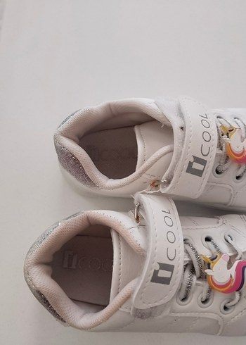 Kız Çocuk Beyaz Cırtcırtlı Sneakers - Görsel 3