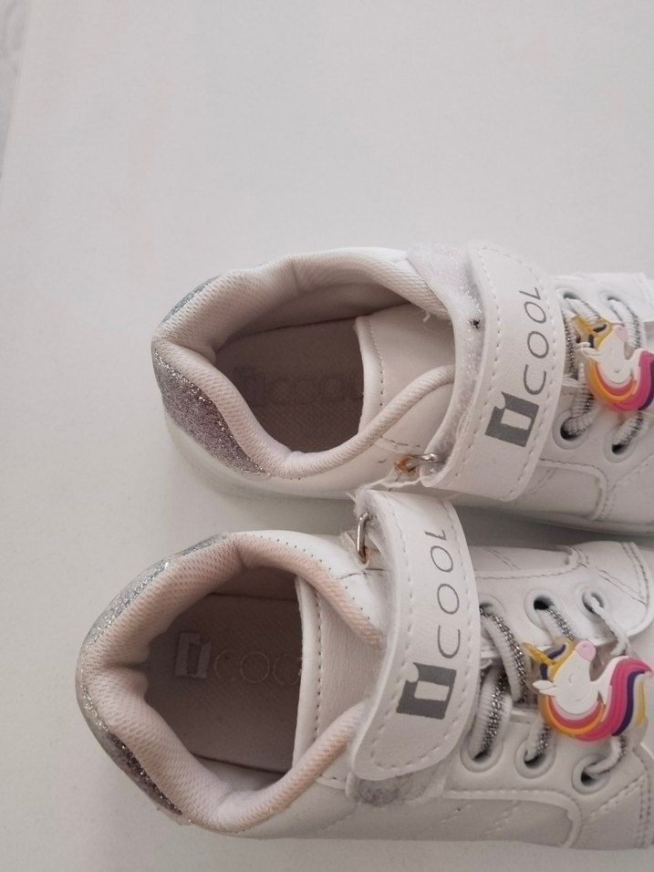 Kız Çocuk Beyaz Cırtcırtlı Sneakers - Görsel 3