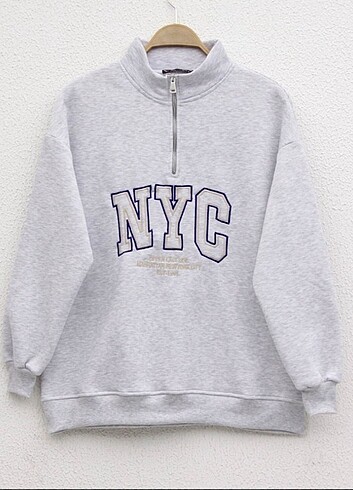 NYC nakış baskılı sweatshirt