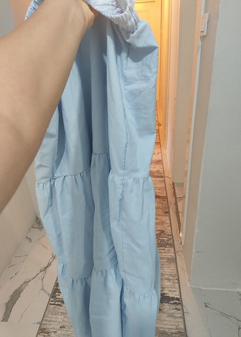 Mavi Midi fırfırlı  Etek - Görsel 3