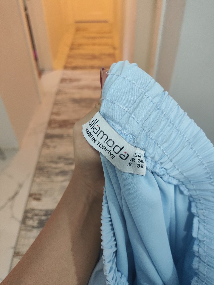 Mavi Midi fırfırlı  Etek - Görsel 2