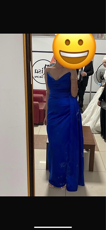 Diğer Saks mavi uzun gece abiye elbise