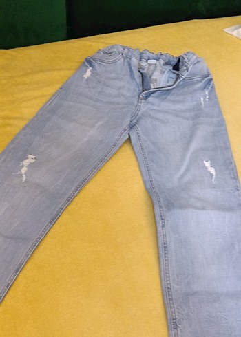 Erkek çocuk Mavi Rahat Kesim Midi Kot Pantolon - Görsel 5