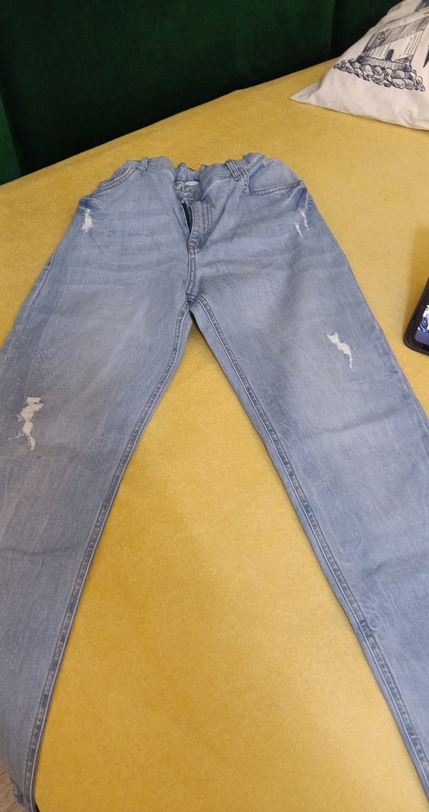 Erkek çocuk Mavi Rahat Kesim Midi Kot Pantolon - Görsel 2