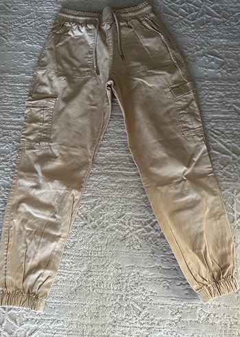 Bej Rahat Kesim Kadın Keten Pantolon - Görsel 2