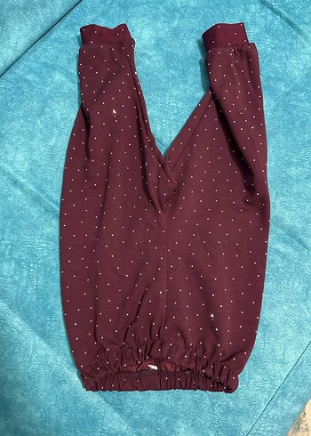 Bordo Taşlı  Kız Eşofman - Görsel 2