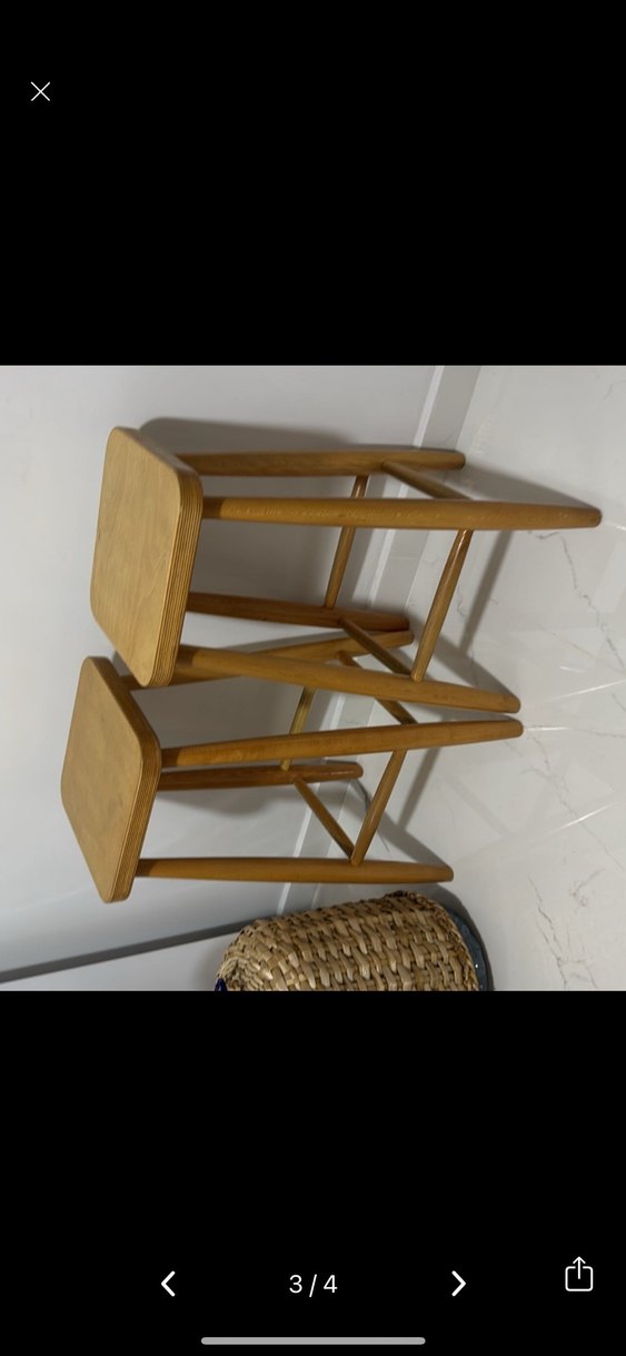 Bej Ahşap Bar Sandalyesi(2 li) ( Cilalı) - Görsel 4